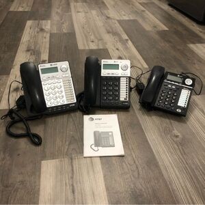 AT&T Corded Telephone with Caller ID -‎ Silver/Black (AT ML17929) three phones